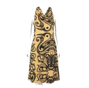 Vintage Y2K Betsey Johnson Franky Tattoo Graphic Sleeveless Cowl Dress sz L /457 - Picture 1 of 9
