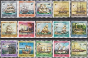 PAPUA NEW GUINEA 1987 - 88 SHIPS SET OF (15) MNH - Picture 1 of 1
