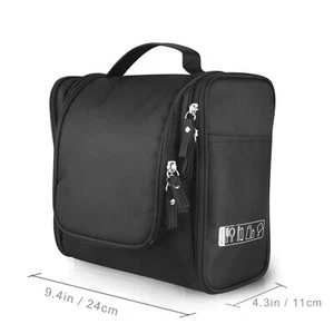 Extra Large Travel Toiletry Bag Water Resistant Shower Wash Bags for Men (Black) - Picture 1 of 5