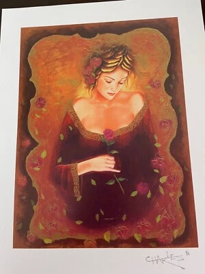 Charles Lee "MYTHICAL ROSE" Signed in Plate Color Seriolithograph Park West COA  - Image 1 of 2