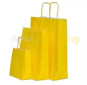 More details for yellow paper bags twist handle party and gift carrier / paper bags with handles