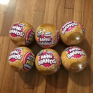 Lot Of 6 Zuru 5 Five Surprise Toy Series 2  Mini Brands Ball ~ GOLD BALL “New” - Picture 1 of 1