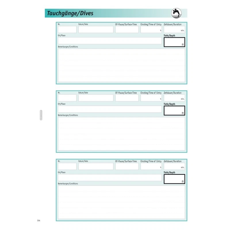 sub-book Logbuch Einlagen A5 Big Scuba ADVANCED Einlagen mit 3er PADI Lochung  - Bild 1 von 1