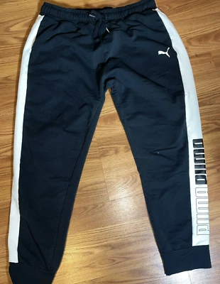 Pantalones deportivos Puma para hombre talla L pista bolsillos atléticos bordado logotipo cálidos Foto 1 de 4