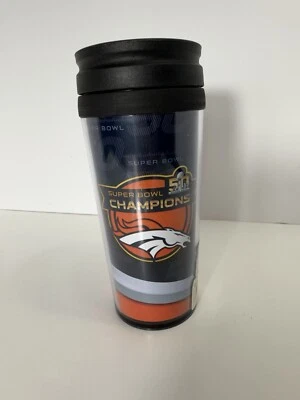 NFL Denver Broncos Super Bowl 50 Campeones Tapa Plástico 14 OZ Vaso de Viaje Foto 1 de 4