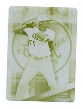 2015 Bowman's Best-Brandon Nimmo Yellow Printing Plate 1/1-New York Mets