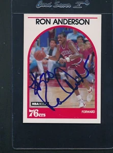 1989/90 Hoops #32 Ron Anderson 76ers Signed Auto *D8396 - Picture 1 of 1