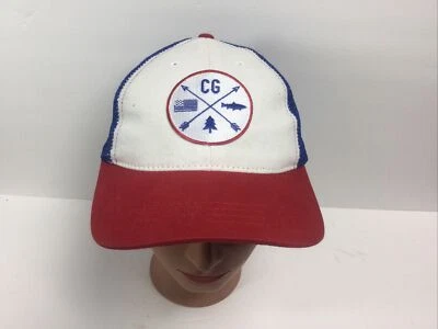 Sombrero Verde Cuello Exterior Pesca Gorra Malla Snapback Rojo Blanco Azul EE. UU. Foto 1 de 4