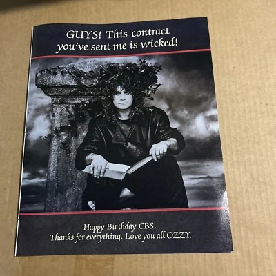 Original 13 By 11” Ozzy Osbourne Happy Birthday 1988 Album Ad FLYER - Image 1 of 2
