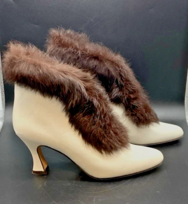 Zapatos de mujer vintage cuero crema piel Topper talla 7,5M España Allure Foto 1 de 4