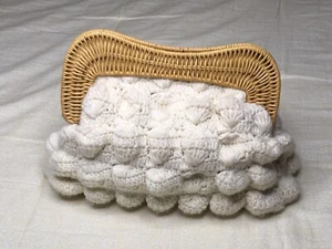 KAYU Hurricane Knitted Crochet Yarn Clutch Bag Chain Woven Purse Wicker Straw - Picture 1 of 10