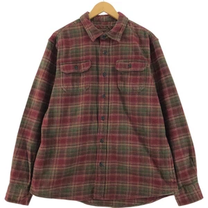 Used Orvis ombre check long-sleeved heavy flannel check shirt size L (men's) - Picture 1 of 6