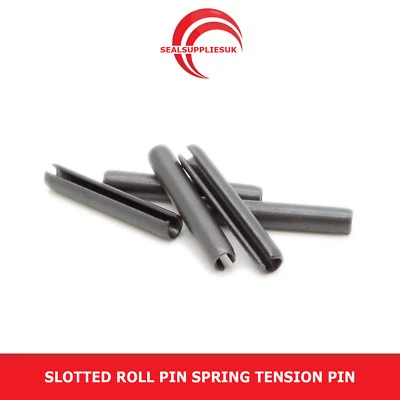 SEALSUPPLIESUK Slotted Roll Pins Spring Tension Pin 1/8" Outside Diameter (OD) Various Lengths