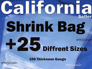 4" to 24" Shrink Wrap Film Flat Wrap Crafts Gift Bags PVC Packaging 100 Gauge - Picture 1 of 82