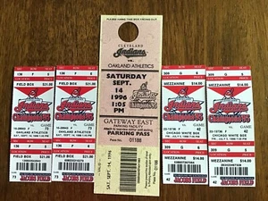 4 Unused Tickets 2 9/96 Games 1PM 7PM +Park Pass CLEVELAND INDIANS JacobsField - Picture 1 of 5