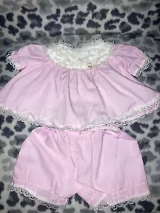 Vintage Cabbage Patch Kids/Doll Clothes - 2 Pc Pink Lace Dress & Bloomers (34) - Picture 1 of 4