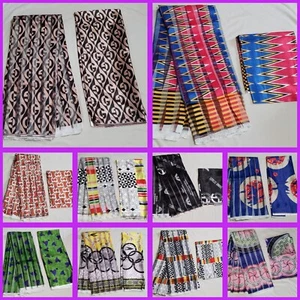 multicolored Ribbon Organza silk quality digital African Ankara prints 6yards - Picture 1 of 18