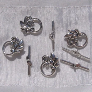 LOT 2 FERMOIRS TOGGLE FEUILLE 19MM x 23MM METAL ARGENTE colliers bracelets *T5 - Picture 1 of 2