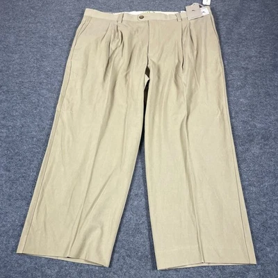 Tommy Bahama Pants Mens 40x26 Altered Beige Silk Blend Double Pleated New $155 - Image 1 of 4