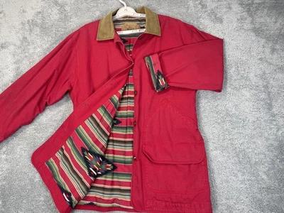 Chaqueta Woolrich Mujer Mediana Roja Santa Fe Forrada Tareas Abrigo Suroeste Azteca Foto 1 de 4