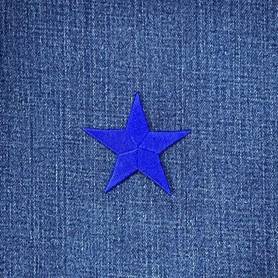 Royal Blue Star Applique Patch - Embroidered Iron On Badge 2.25" - Image 1 of 2