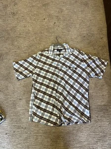 Vintage Gotcha Button Up T Shirt Men’s Size Medium Light Blue Brown - Picture 1 of 6