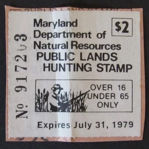 1978 Maryland Public Lands Hunting Stamp - Picture 1 of 4
