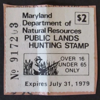 1978 Maryland Public Lands Hunting Stamp - Image 1 of 4