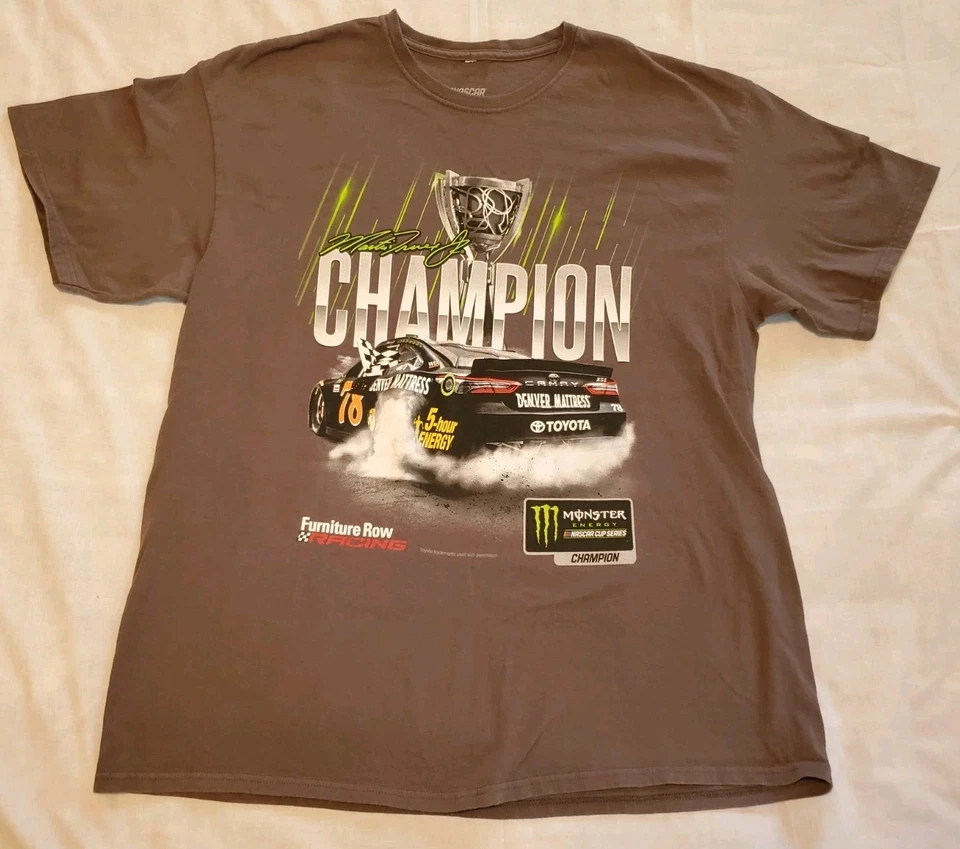 Martin Truex Jr рубашка Nascar кубок серии гонки чемпион серый футболка мужская XL - Изображение 1 из 4