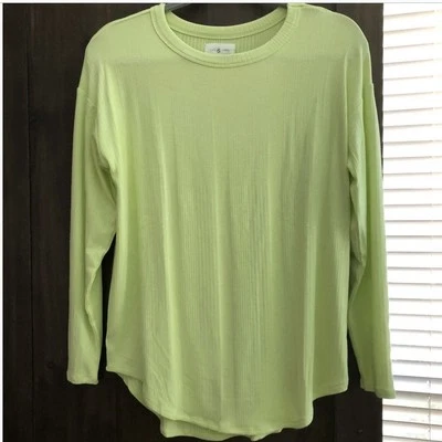 Lou & Grey Ribbed Long Sleeve Top.  Relaxed Fit. Size S.  New with Tags (NWT) - Image 1 of 4