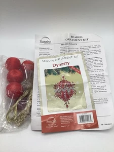 Sunrise Sequin Ornament Kit Dynasty Makes 4 Ornaments Push Pin - Picture 1 of 4