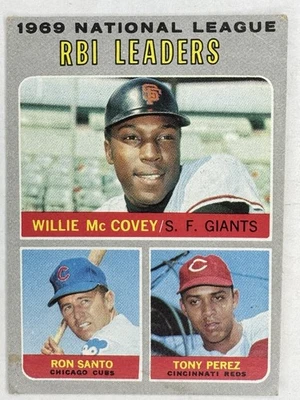 1970 Topps - League Leaders Willie McCovey, Tony Perez, Ron Santo #63 - Image 1 of 2