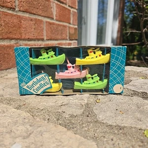 5 VTG Gurley Birthday Candles, Original Box - Tug Boats, Pink Green Yellow New - Picture 1 of 16