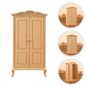 Wooden Furniture Model Wardrobe Closet Mini House Decoration Baby - Picture 1 of 12
