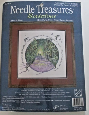 NUEVO Kit de punto de cruz contado Needle Treasures Borderlines "I HAD A DAD" #03074 Foto 1 de 3