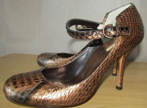 NWT MaxStudio Toshi Genuine Snakeskin Mary Jane Pump Size 7 M - Picture 1 of 10