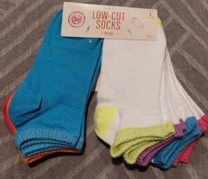 New Girls SO Low Cut Socks 7 pairs sz Large 4-10   -3700 - Picture 1 of 7