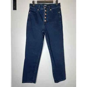 Express Edition Mom Jeans Womens 6 Blue Dark Wash Super High Rise Stretch NEW - Picture 1 of 7