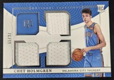 Chet Holmgren 2022-23 Panini National Treasures 76/99 Triple Patch Jersey RC#CHC
