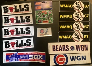 13 Vintage Chicago sports teams decals bumper stickers SOX BULLS CUBS BEARS - Picture 1 of 12