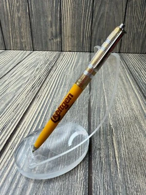 Bolígrafo publicitario vintage "Ketgen Seed Company" amarillo y plateado Foto 1 de 4