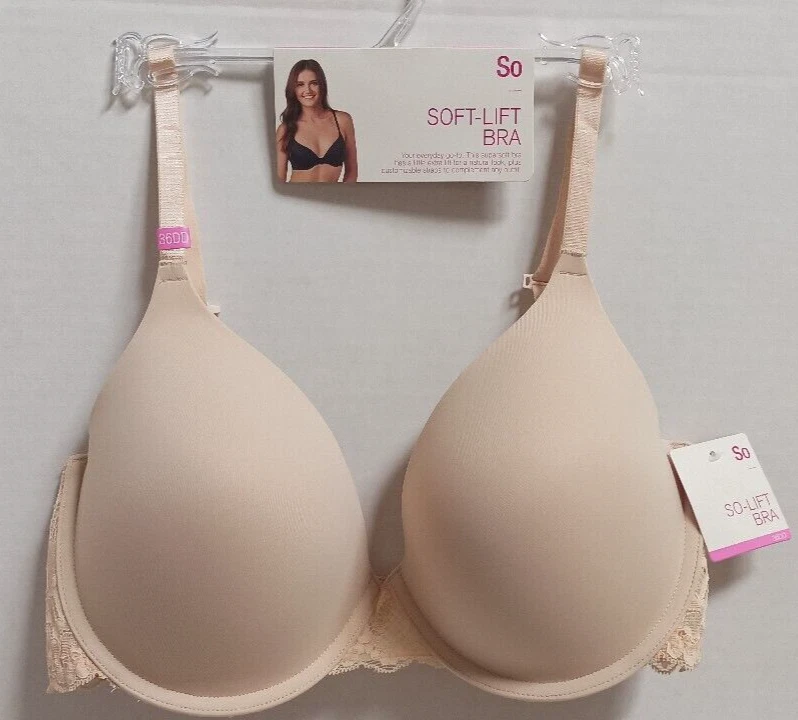 Junior's SO Soft Lift Convertible T-Shirt Bra ZG61B200Z Size 36DD Buff Tan