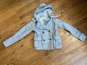Element Jacket Womens Small Gray Pea Coat Double Breasted Sweatshirt Small - Picture 1 of 7