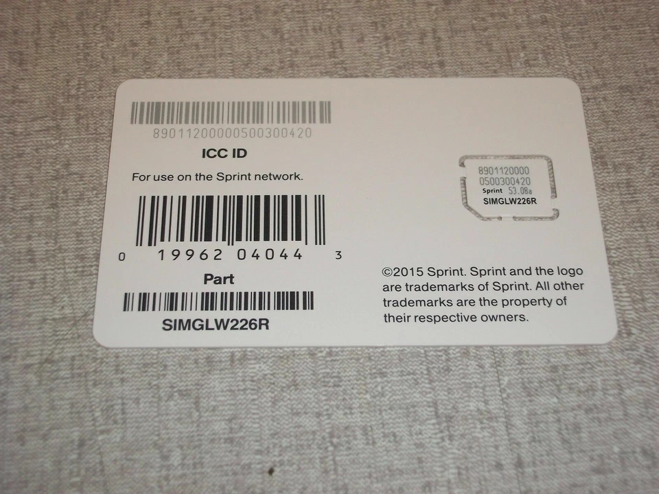Sprint SIM CARD SIMGLW226R NEW - Image 1 of 1