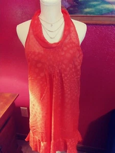 Dress by Love Stitch Women Medium Orange Beautiful Cowl Neck Loose Fit - Picture 1 of 1