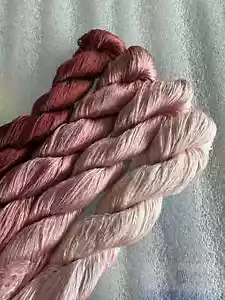 100%mulberry silk hand-dyed wrapping/velvet flower Twistless nosplit silk thread - Picture 1 of 8