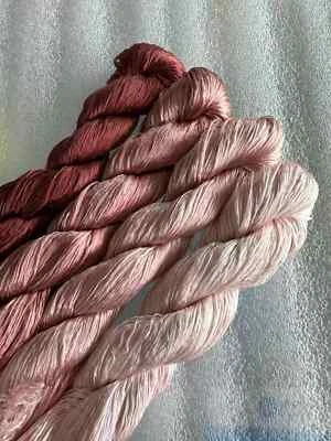 100%mulberry silk hand-dyed wrapping/velvet flower Twistless nosplit silk thread - Image 1 of 3