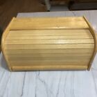 Vintage Wood Bread Box Roll Top Accordion Style Box Kamenstein  Made In Thailand