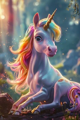 Unicorn Canvas Picture Print Wall Art - Image 1 of 3