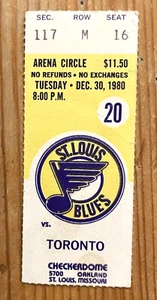30.12.80 BLUES/APLE LEAFS HOCKEY TICKET STUB - Bild 1 von 1